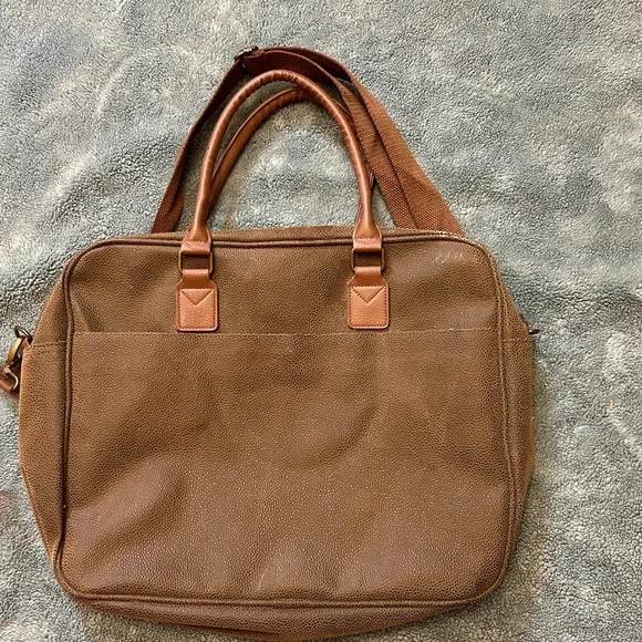 Bellemonde Vegan Leather laptop/briefcase shoulder bag brown unisex - Picture 9 of 10